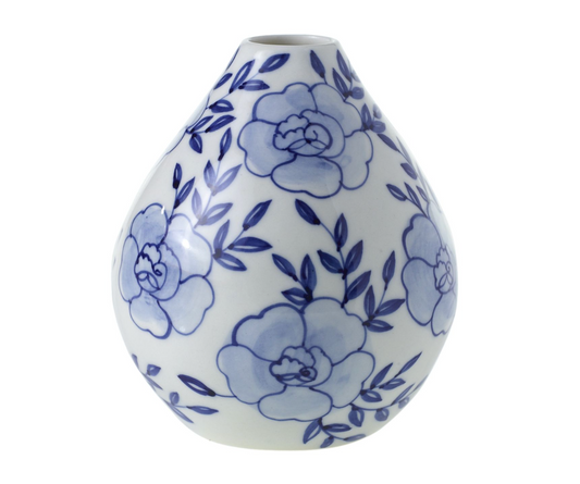 Blue & White Floral Bud Vase