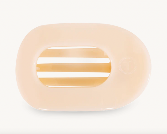 Almond Beige Large Flat Round Hair Clip