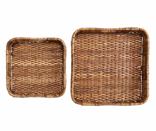 Square Rattan Tray