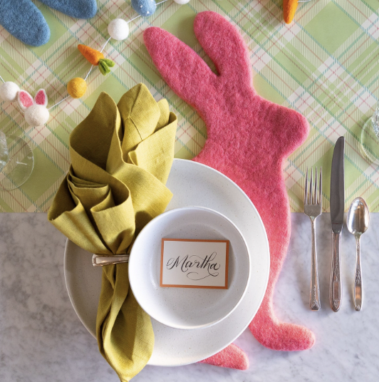 Pink Bunny Felt Placemat
