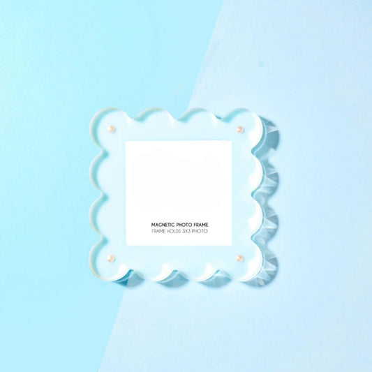 Seafoam Scalloped Mini Acrylic Picture Frame
