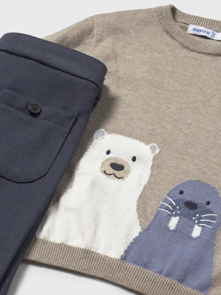 Animal Sweater + Pant Set