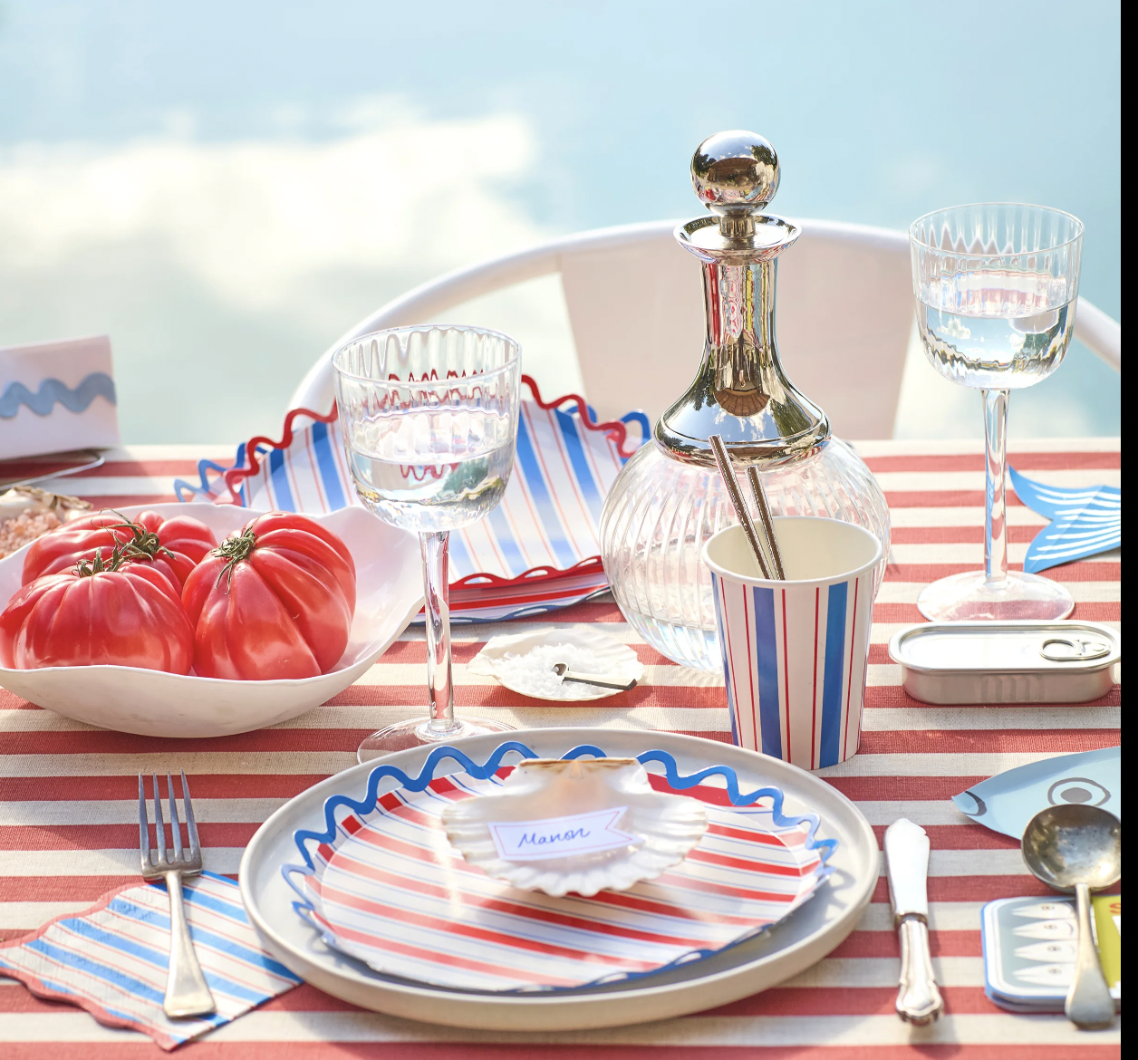 Nautical Striped Plates