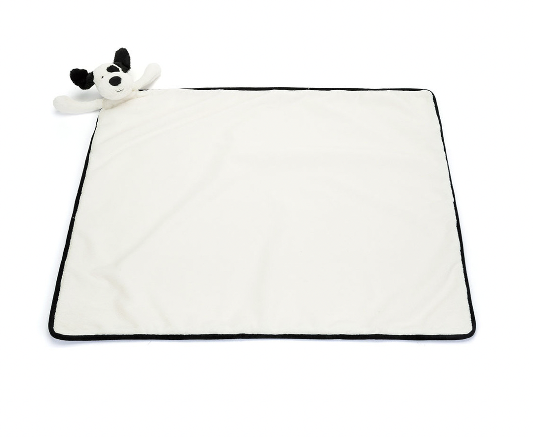 Bashful Black & Cream Puppy Blankie