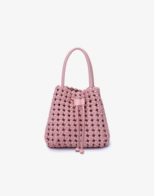Ballet Pink Woven Mini Perrie Bucket Bag