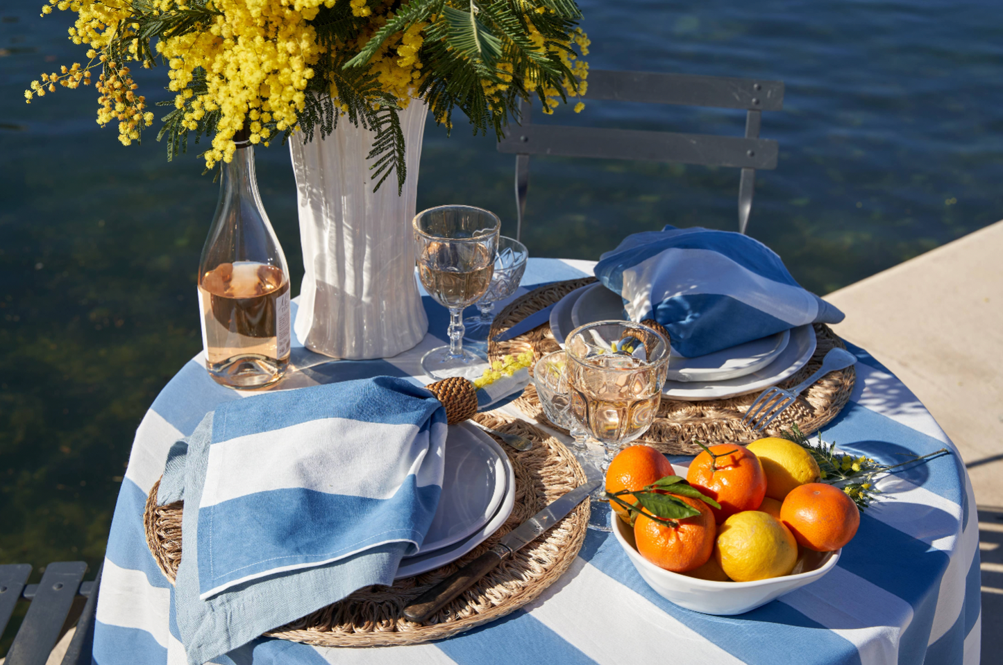 St. Tropez Blue Stripes Napkins  - Set of 4