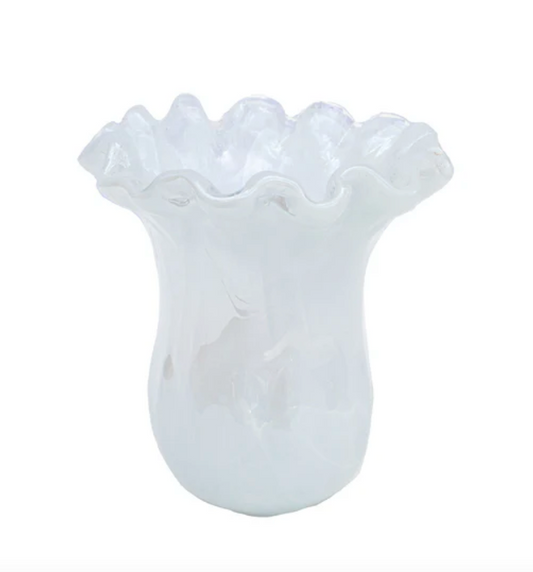 Onda Glass White Small Tulip Vase