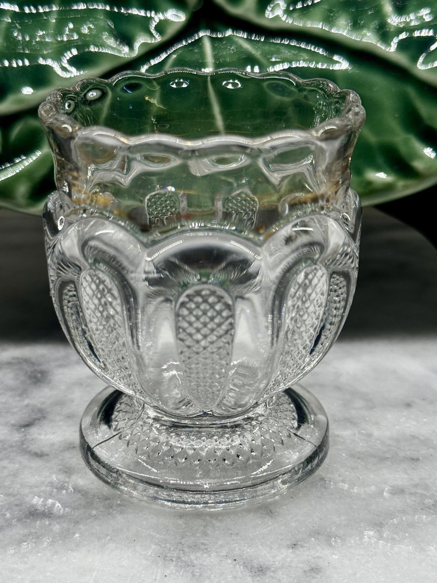 Antique Texas Pattern Glass Toothpick Holder