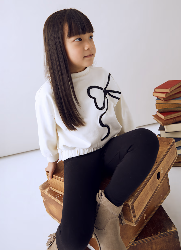 Bow Sweatshirt + Leggings Set