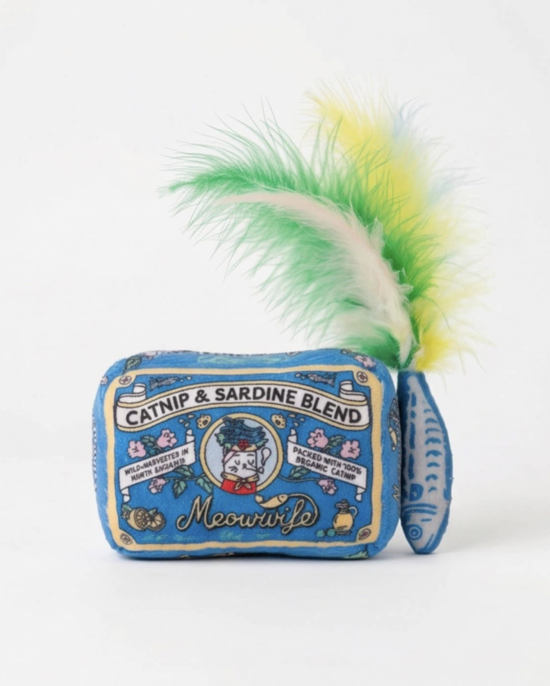 Meowwife Sardines Catnip Toy with Feathers