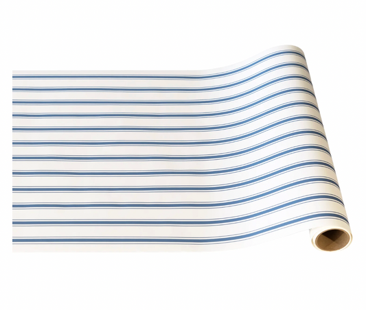 Cornflower Blue Linen Stripe Runner