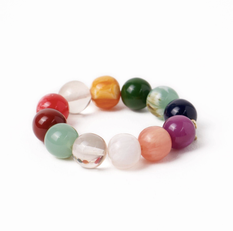 Multi-Colored Large Resin Bead Bracelet