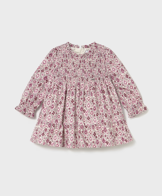 Floral Ruffled Velvet Dress