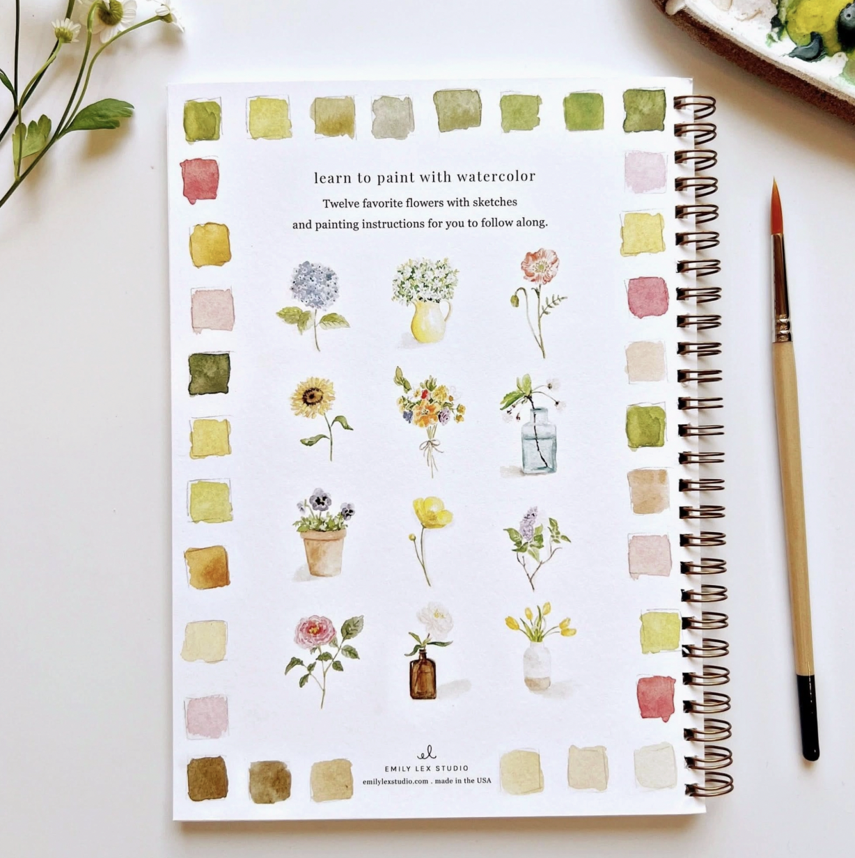 Flowers Watercolor Workbook