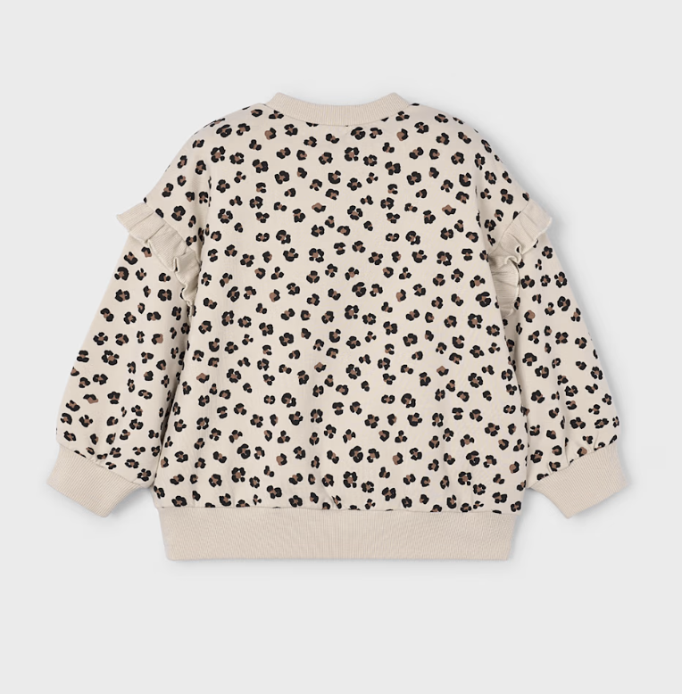 Animal Print Ruffled Sweatshirt