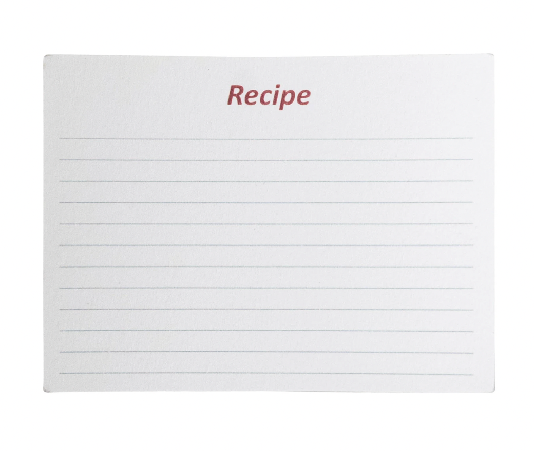 Gold Finish "Recipe" Box with Recipe Cards