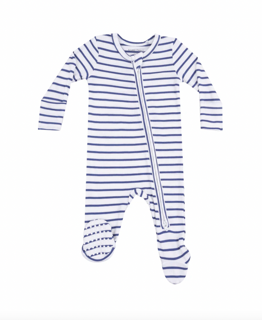 Vintage Navy Stripe Footie