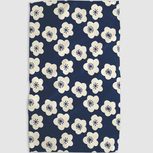Navy Floral Tea Towel