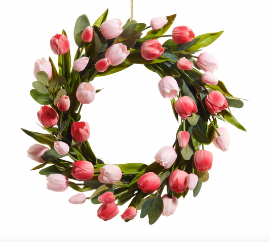 Shades of Pink Tulip Wreath