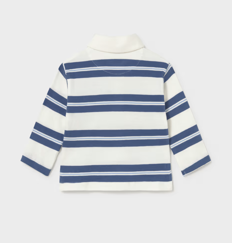 Stripe Long Sleeve Polo Shirt