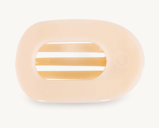 Almond Beige Medium Flat Round Hair Clip