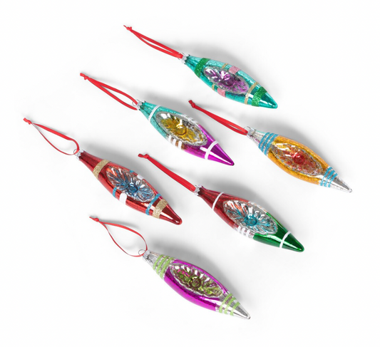 Glass Finial Reflector Ornament