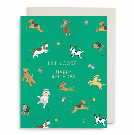 Off Leash Birthday Greeting Card