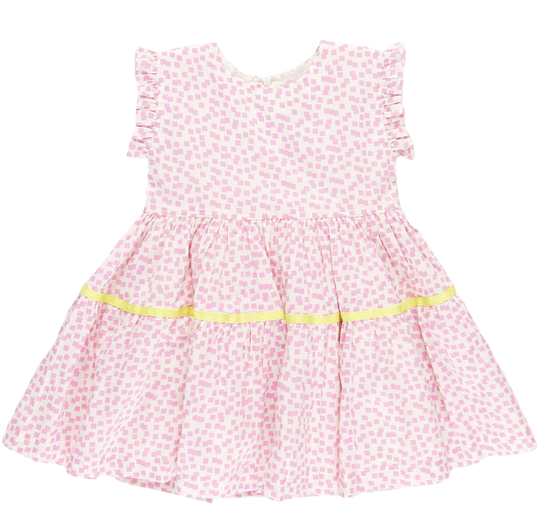 Mini Pink Squares Polly Dress