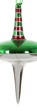 Retro Spinner Glass Ornament