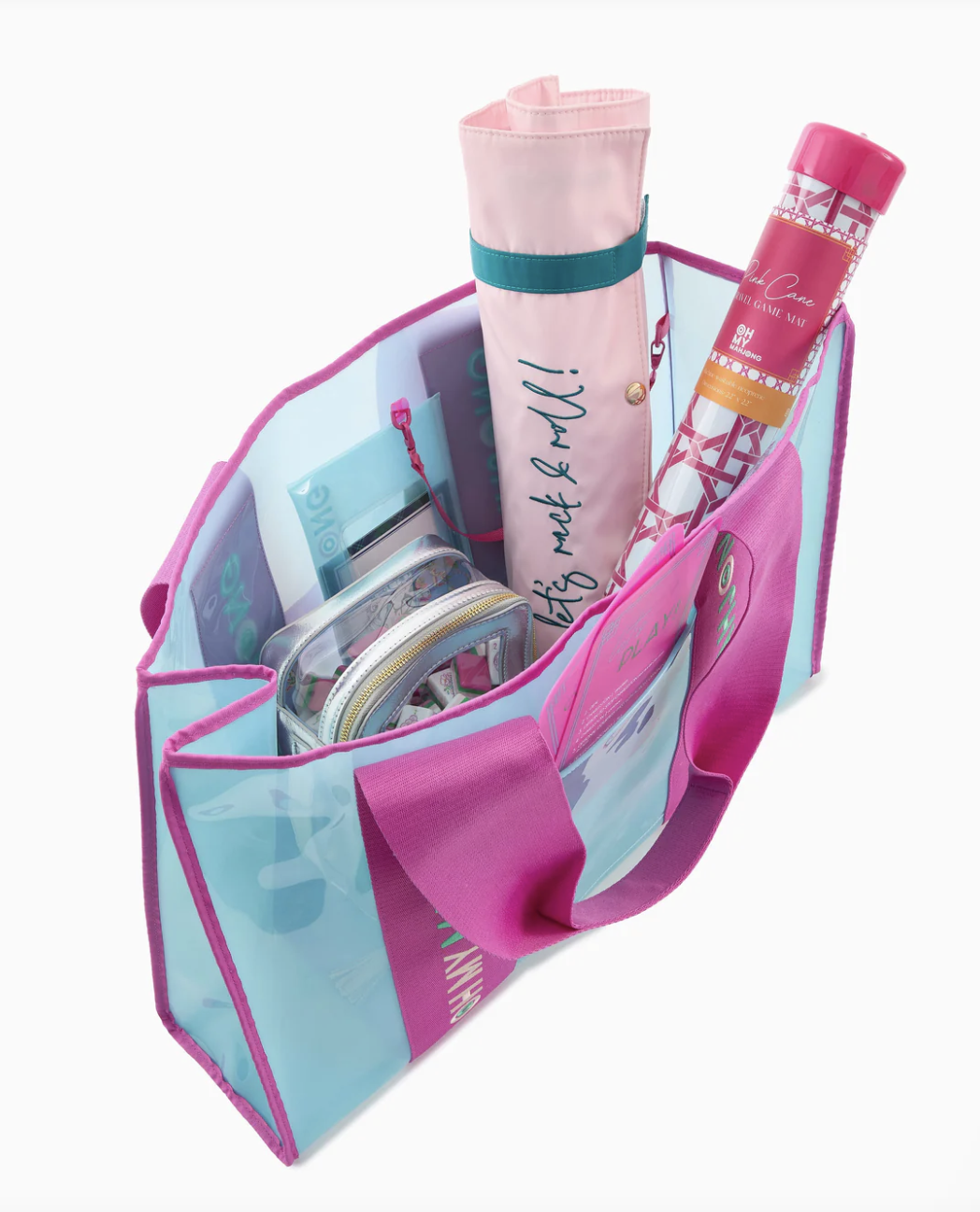 Blue Mahjong Beach Bag