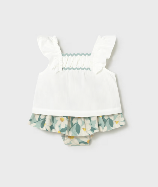 Ric Rac Top + Floral Skirted Bloomer