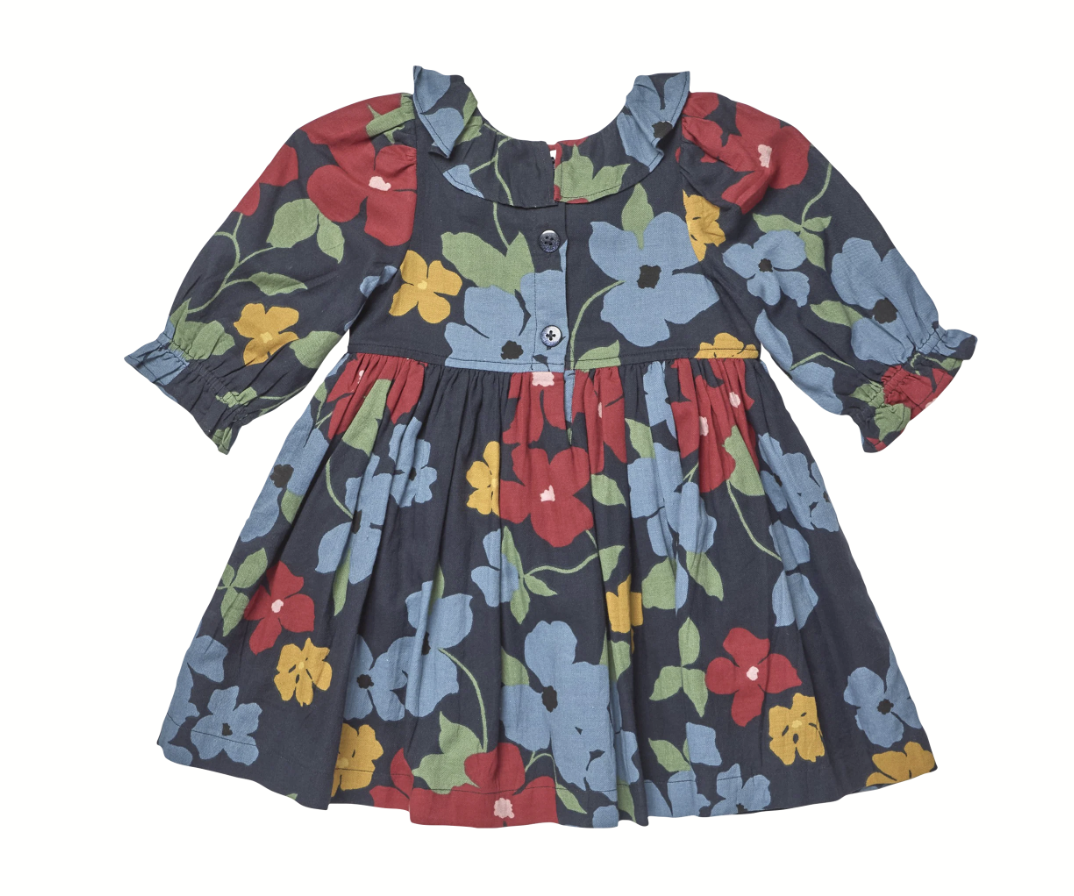 Navy Hibiscus Floral Amara Dress