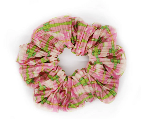 Cabana Pink Pleated Scrunchie
