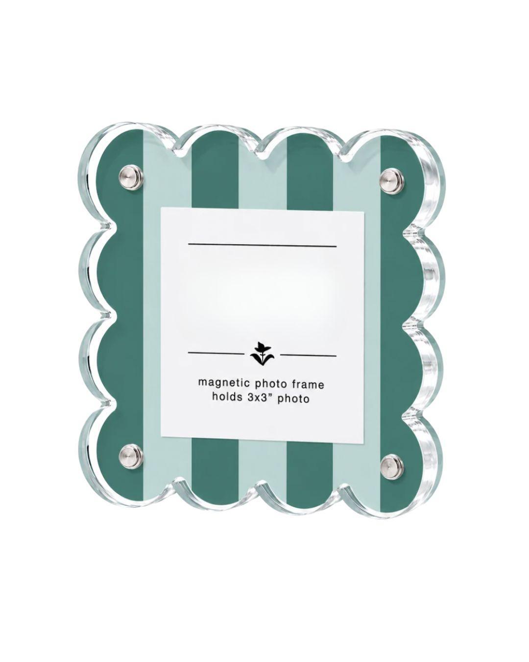 Seaglass Teal Scalloped Acrylic Frame