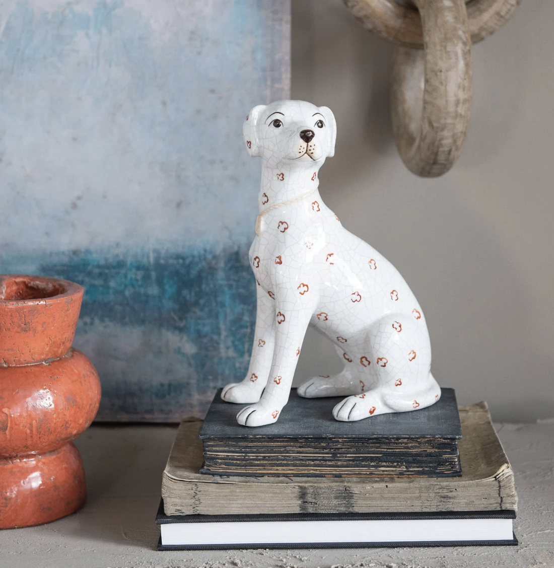 Hand-Painted Ceramic Dog