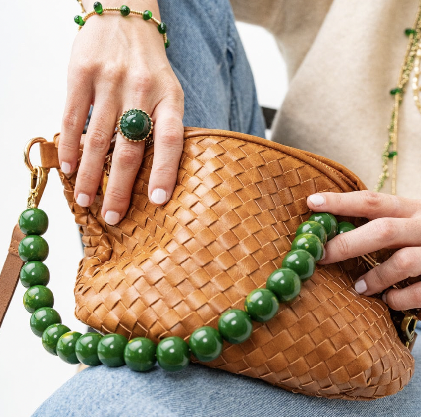 Large Green Resin Bead Necklace