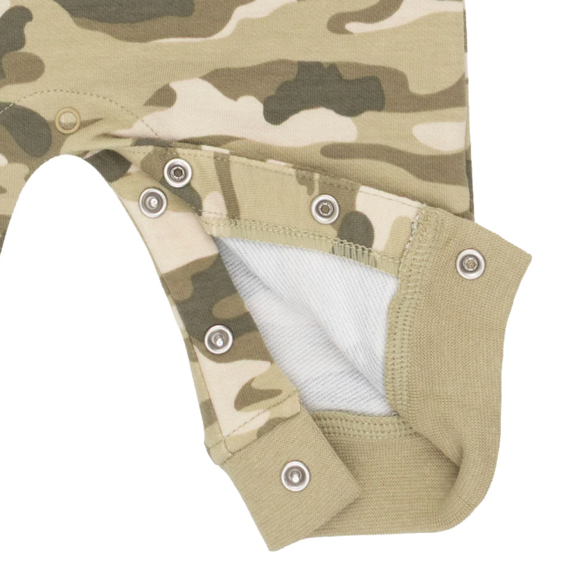 Camo French Terry Zip Neck Romper