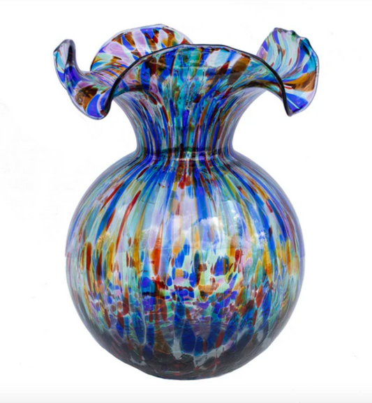 Hibiscus Glass Carnevale Medium Fluted Vase