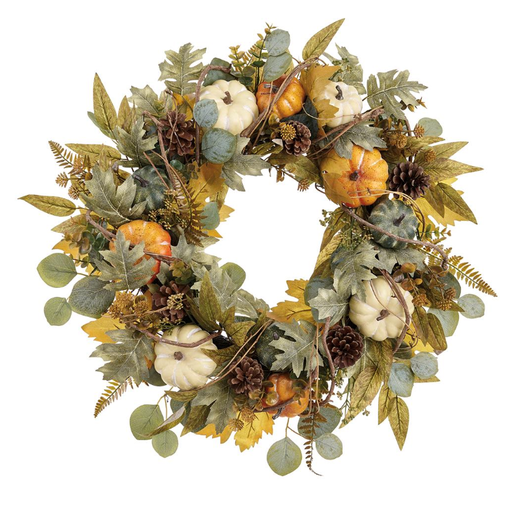 Pumpkin + Pine Cone Wreath