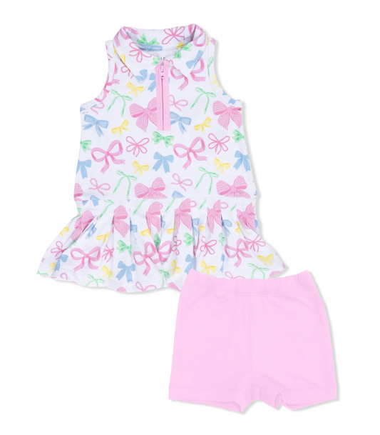 Sweet Bows Polo Tennis Dress with Cartwheel Short