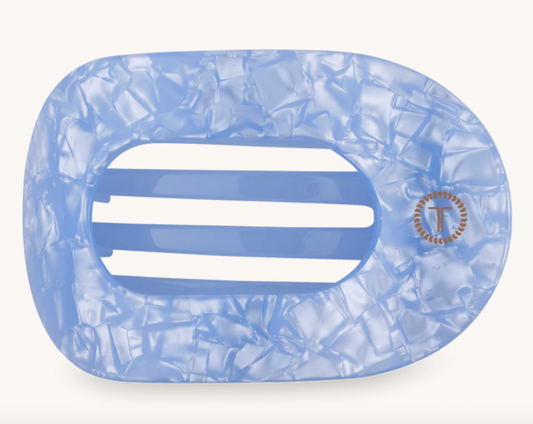 Blue Lagoon Large Flat Round Hair Clip