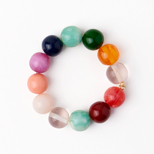 Multi-Colored Large Resin Bead Bracelet