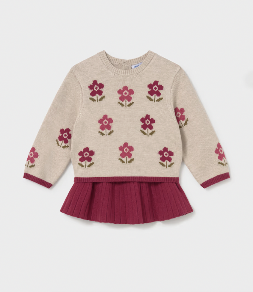 Flower Sweater + Skirt Set