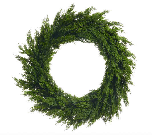 Fresh Faux Green Cedar Wreath