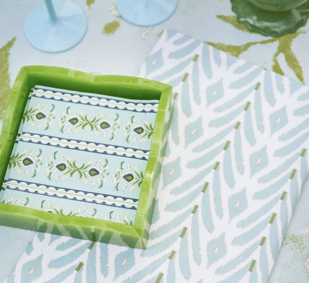 Petite Frond Blue Tea Towel
