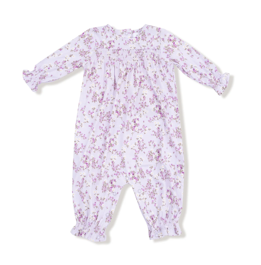 Sweet Dream Florals Smocked Long Sleeve Romper