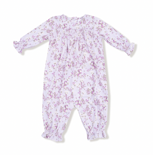 Sweet Dream Florals Smocked Long Sleeve Romper