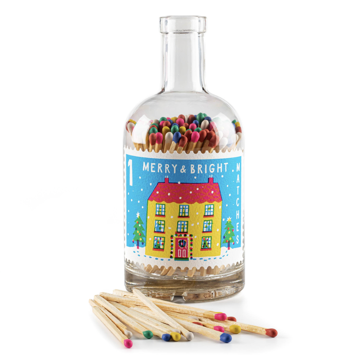 Merry | Glass Bottle - Christmas Safety Matches 🎄