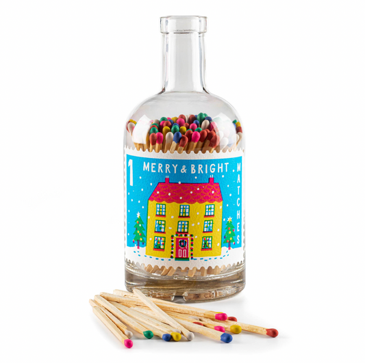 Merry | Glass Bottle - Christmas Safety Matches 🎄