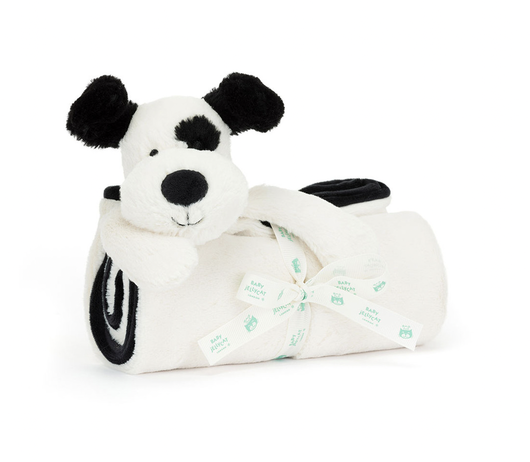 Bashful Black & Cream Puppy Blankie